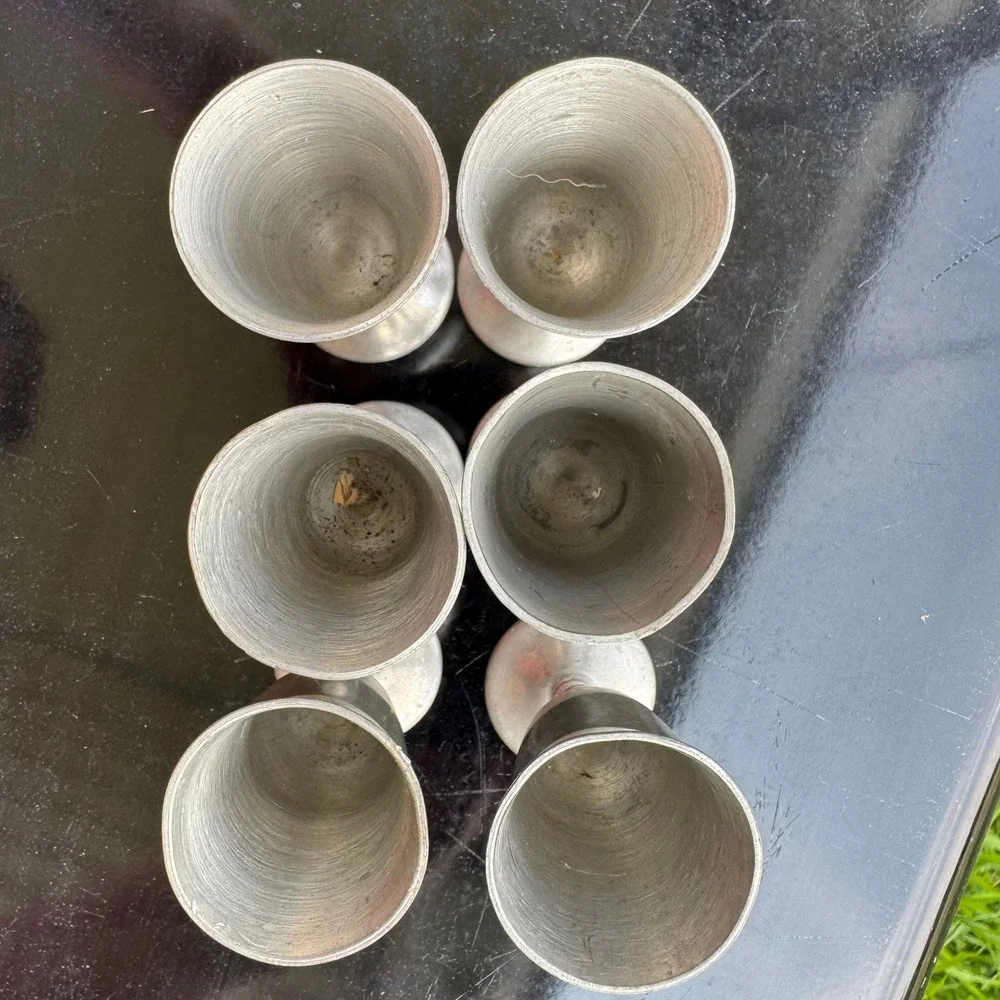 International Pewter Pineapple Stem Cordial Goblets MINITURE Vintage